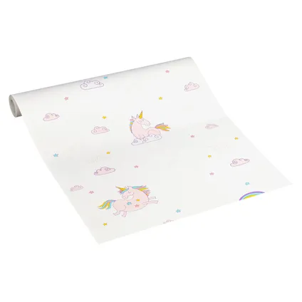 A.S. Création behangpapier unicorns wit, roze en blauw - 53 cm x 10,05 m - AS-361581 3