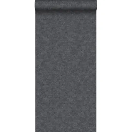 ESTAhome behang effen zwart - 53 cm x 10,05 m - 148310