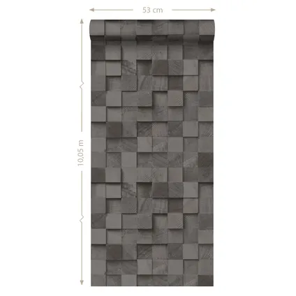 ESTAhome behangpapier 3D-houtmotief zwart - 53 cm x 10,05 m - 138528 10