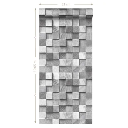 ESTAhome behangpapier 3D-houtmotief grijs - 53 cm x 10,05 m - 138527 9