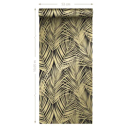 ESTAhome papier peint feuilles de palmier noir et or - 0,53 x 10,05 m - 139318 9