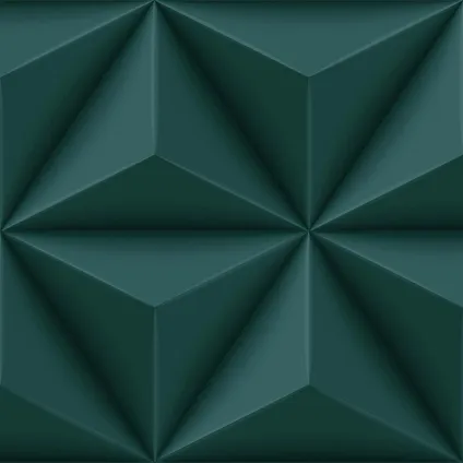Origin Wallcoverings eco-texture vliesbehangpapier grafisch 3D motief petrolblauw 8