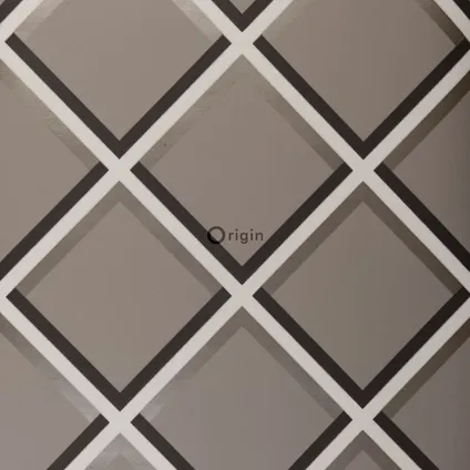 Origin Wallcoverings behangpapier geometrische vormen taupe - 52 cm x 10,05 m