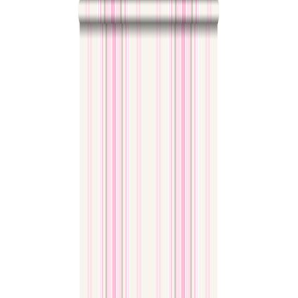 ESTAhome behangpapier strepen licht roze en beige - 53 cm x 10,05 m - 138806