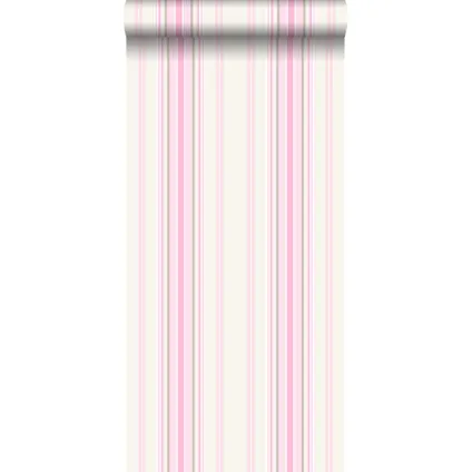 ESTAhome behangpapier strepen licht roze en beige - 53 cm x 10,05 m - 138806