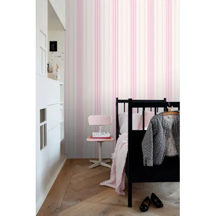 ESTAhome behangpapier strepen licht roze en beige - 53 cm x 10,05 m - 138806 4