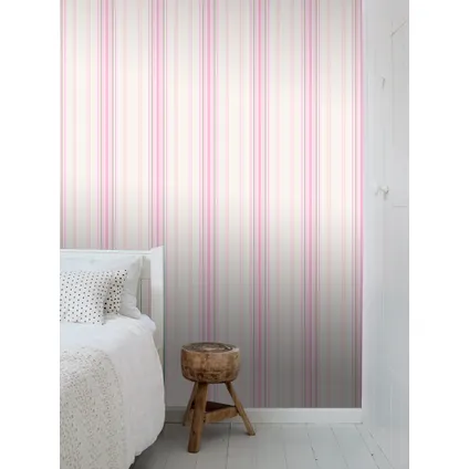 ESTAhome behangpapier strepen licht roze en beige - 53 cm x 10,05 m - 138806 5
