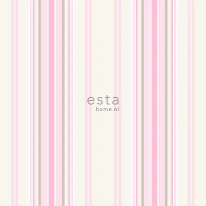 ESTAhome behangpapier strepen licht roze en beige - 53 cm x 10,05 m - 138806 9