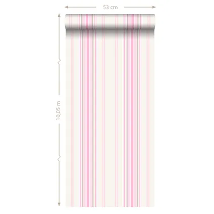 ESTAhome behangpapier strepen licht roze en beige - 53 cm x 10,05 m - 138806 10