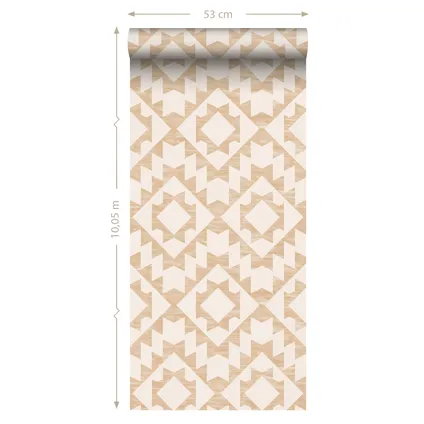 ESTAhome behangpapier Marrakech aztec tapijt beige - 53 cm x 10,05 m - 139550 8