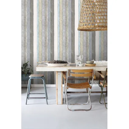 ESTAhome behang houten plankjes grijs en lichtblauw - 53 cm x 10,05 m - 138250 5