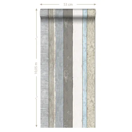 ESTAhome behang houten plankjes grijs en lichtblauw - 53 cm x 10,05 m - 138250 9