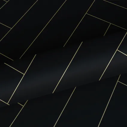 ESTAhome papier peint chevron noir et or - 0,53 x 10,05 m - 139310 8