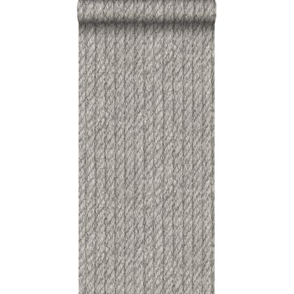 ESTAhome behangpapier touw-motief donkergrijs - 53 cm x 10,05 m - 138248