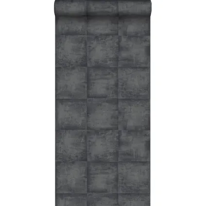 ESTAhome behangpapier betonlook zwart - 53 cm x 10,05 m - 138204