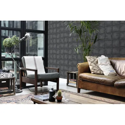 ESTAhome behangpapier betonlook zwart - 53 cm x 10,05 m - 138204 5