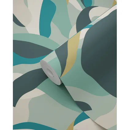 ESTAhome behangpapier tropische bladeren zeegroen en petrolblauw - 0.53 x 10.05 m 7