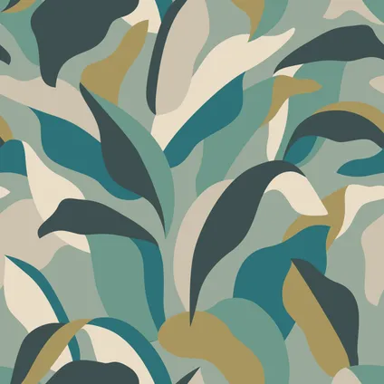 ESTAhome behangpapier tropische bladeren zeegroen en petrolblauw - 0.53 x 10.05 m 8