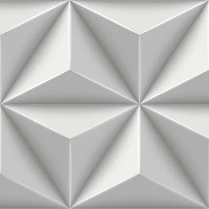 Origin Wallcoverings eco-texture vliesbehangpapier grafisch 3D motief lichtgrijs 7