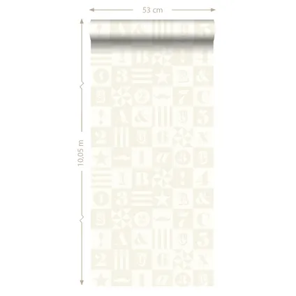 ESTAhome behang blokken glanzend wit - 53 cm x 10,05 m - 128714 9