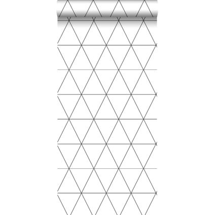 Origin Wallcoverings behangpapier grafische driehoeken zwart wit - 0,53 x 10,05 m