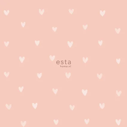 ESTAhome behang hartjes perzik roze - 0,53 x 10,05 m - 128831 8