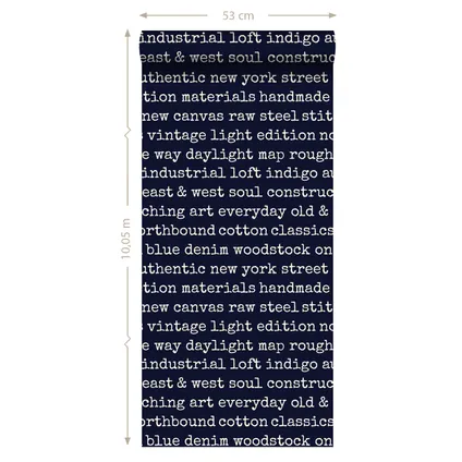 ESTAhome behangpapier city talk tekst donkerblauw - 53 cm x 10,05 m - 137707 7