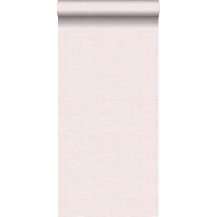 ESTAhome behangpapier effen linnenstructuur licht roze - 53 cm x 10,05 m - 148692