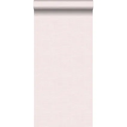 ESTAhome behang effen linnenstructuur licht roze - 53 cm x 10,05 m - 148692