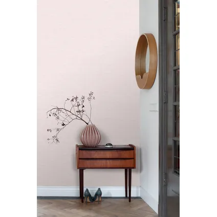 ESTAhome behang effen linnenstructuur licht roze - 53 cm x 10,05 m - 148692 4