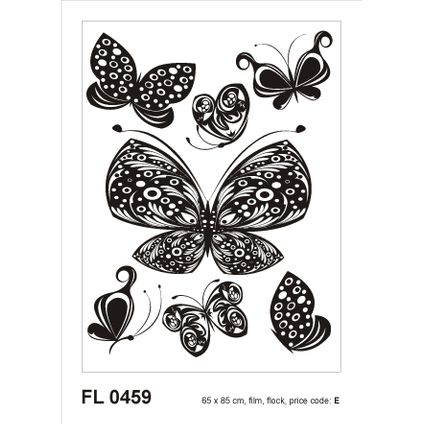 Sanders & Sanders muursticker vlinders zwart - 65 x 85 cm - 600260
