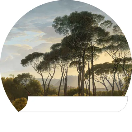 ESTAhome papier peint panoramique rond adhésif paysage italien vert foncé - Ø 70 cm - 158987 6