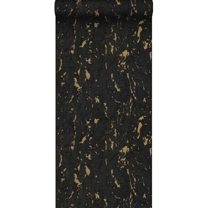 ESTAhome behang kurk zwart en goud - 139337 - 50 x 900 cm