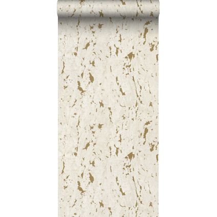 ESTAhome behang kurk gebroken wit en goud - 50 x 900 cm - 139335