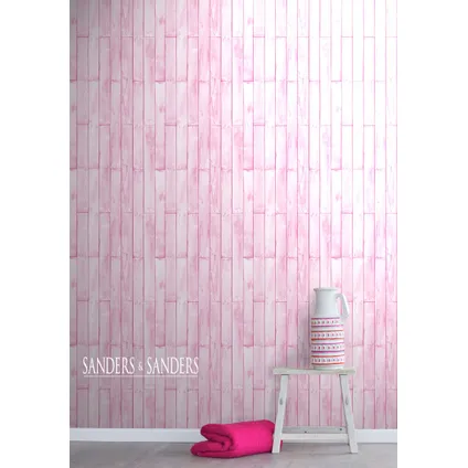Sanders & Sanders behang houtlook licht roze - 53 cm x 10,05 m - 935243 2
