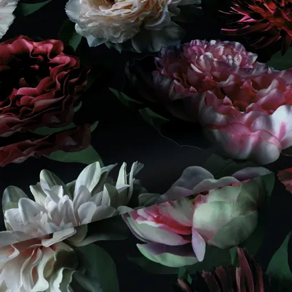 ESTAhome behangpapier bloemen roze, zwart en donkergroen - 0,53 x 10,05 m - 139168 6