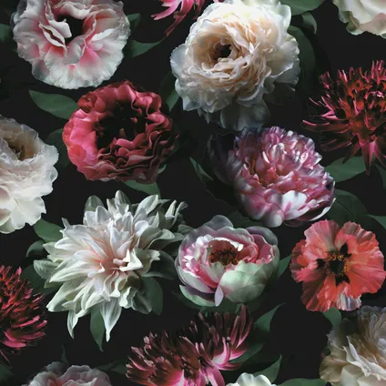 ESTAhome behangpapier bloemen roze, zwart en donkergroen - 0,53 x 10,05 m - 139168 7