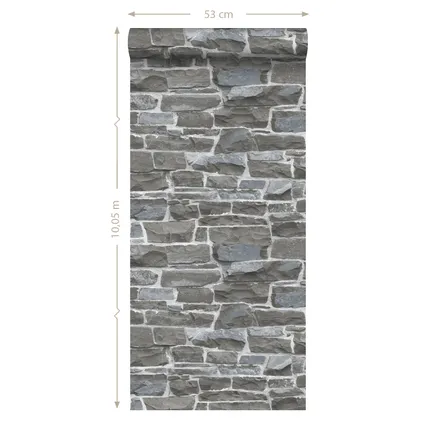 ESTAhome behangpapier stenen muur donkergrijs - 53 cm x 10,05 m - 138521 10