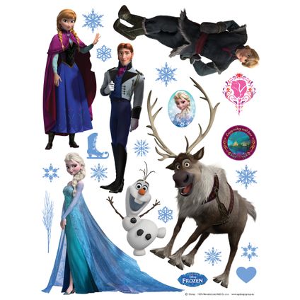 Disney sticker mural La Reine des neiges bleu, marron et violet - 65 x 85 cm - 600142