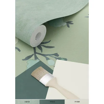 ESTAhome eco-texture vliesbehangpapier kersenbloesems groen - 0,53 x 10,05 m - 148718 6