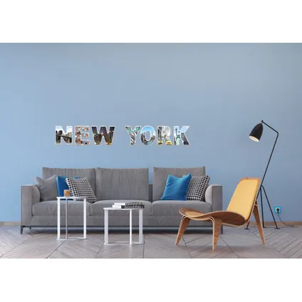 Sanders & Sanders muursticker New york blauw, grijs en oranje - 42,5 x 65 cm - 600313 2
