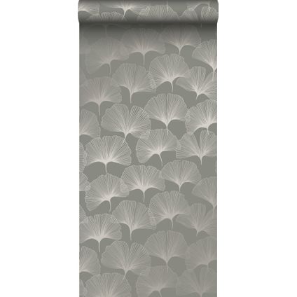 Origin Wallcoverings behangpapier ginkgo bladeren warm grijs - 0,53 x 10,05 m