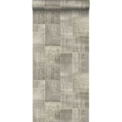 ESTAhome behang kelim patchwork taupe - 53 cm x 10,05 m - 148331