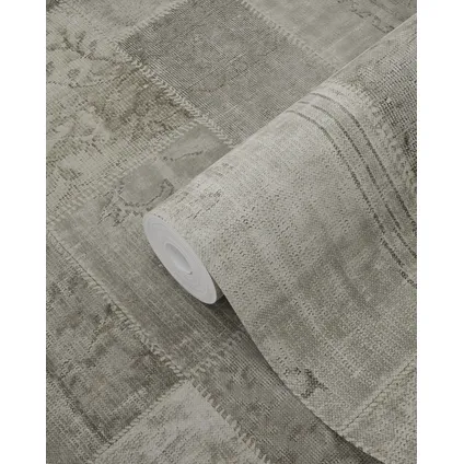 ESTAhome behang kelim patchwork taupe - 53 cm x 10,05 m - 148331 7