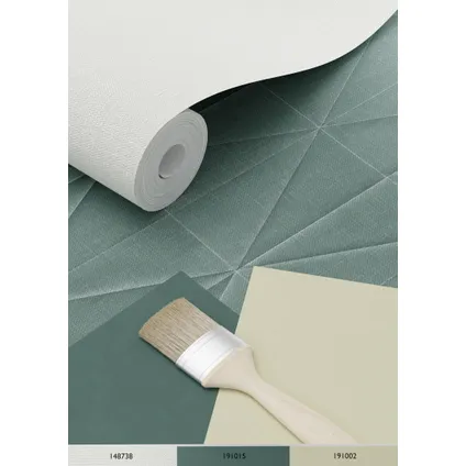 ESTAhome eco-texture vliesbehangpapier origami motief petrolblauw - 0,53 x 10,05 m 3