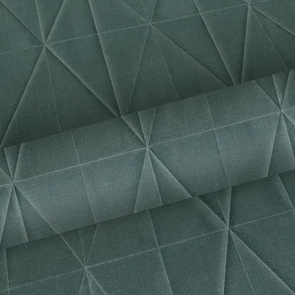 ESTAhome eco-texture vliesbehangpapier origami motief petrolblauw - 0,53 x 10,05 m 10