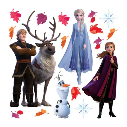 Disney sticker mural La Reine des neiges bleu, marron et violet - 30 x 30 cm - 600232