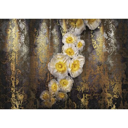 Komar papier peint panoramique Serafina gris, jaune et or - 368 x 254 cm - 611039