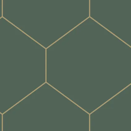 ESTAhome behang hexagon donkergroen en goud - 50 x 900 cm - 139558 6