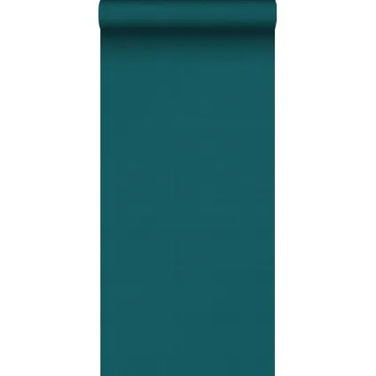 ESTAhome behangpapier linnenstructuur petrolblauw - 0,53 x 10,05 m - 139474